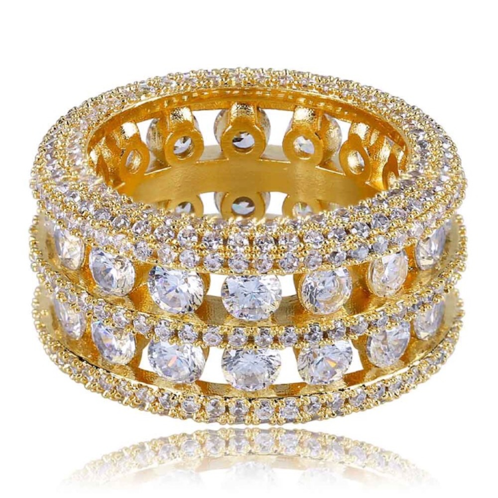 Full iced out unisex ring